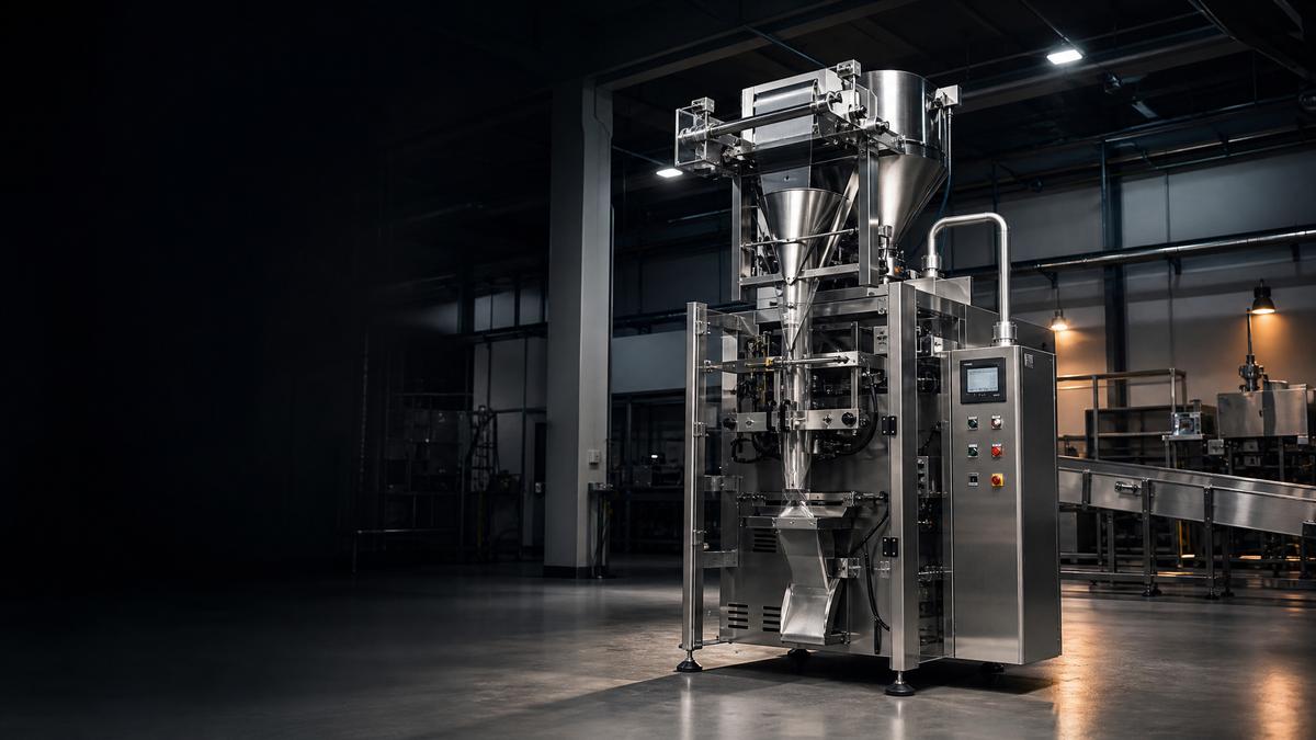 Automatic packaging machine in a modern factory